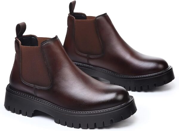 61ii493RyLL._AC_SY695_ SanZoog brown leather Chelsea boots