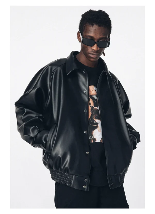 mauroicardi Casual Oversized Leather Jacket