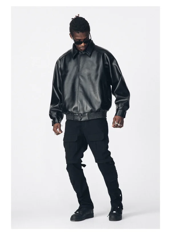 mauroicardi Casual Oversized Leather Jacket