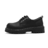 Black chunky platform derby shoes