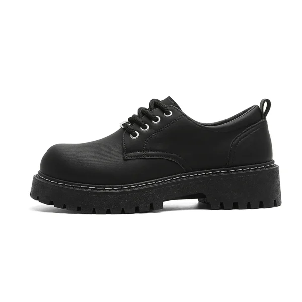Black chunky platform derby shoes