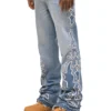 Stacked Slim Flare Heat Sky blue Jean