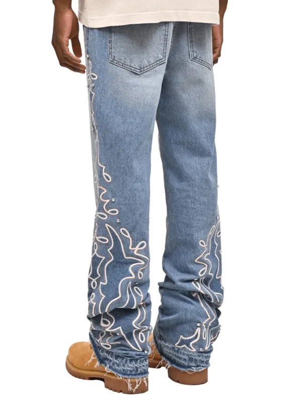 Stacked Slim Flare Heat Sky blue Jean